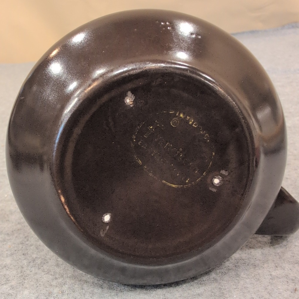 Franciscan Interpace Earthenware Creamer Pitcher Dark Brown Mid Century Modern - Picture 5 of 7